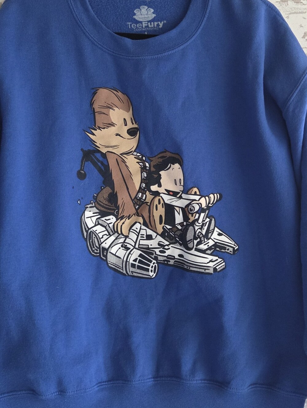 Star Wars x Calvin and Hobbes Mashup Crewneck Sweatshirt - TeeFury Large